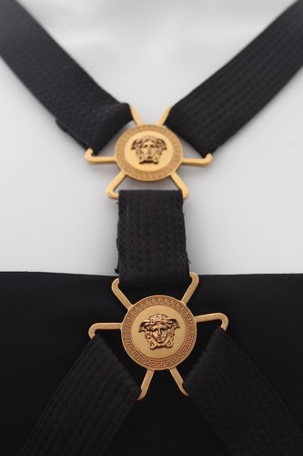 Versace Medusa Träger Stretch-Crêpe Kleid / Schwarz - Bild 2 von 5