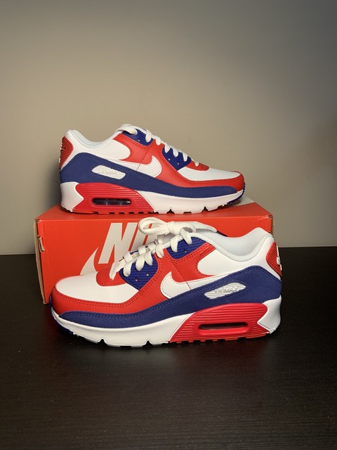 Nike Air Max 90 USA Leather Red White Blue Size 6 6y Da9022-100 for sale online | eBay
