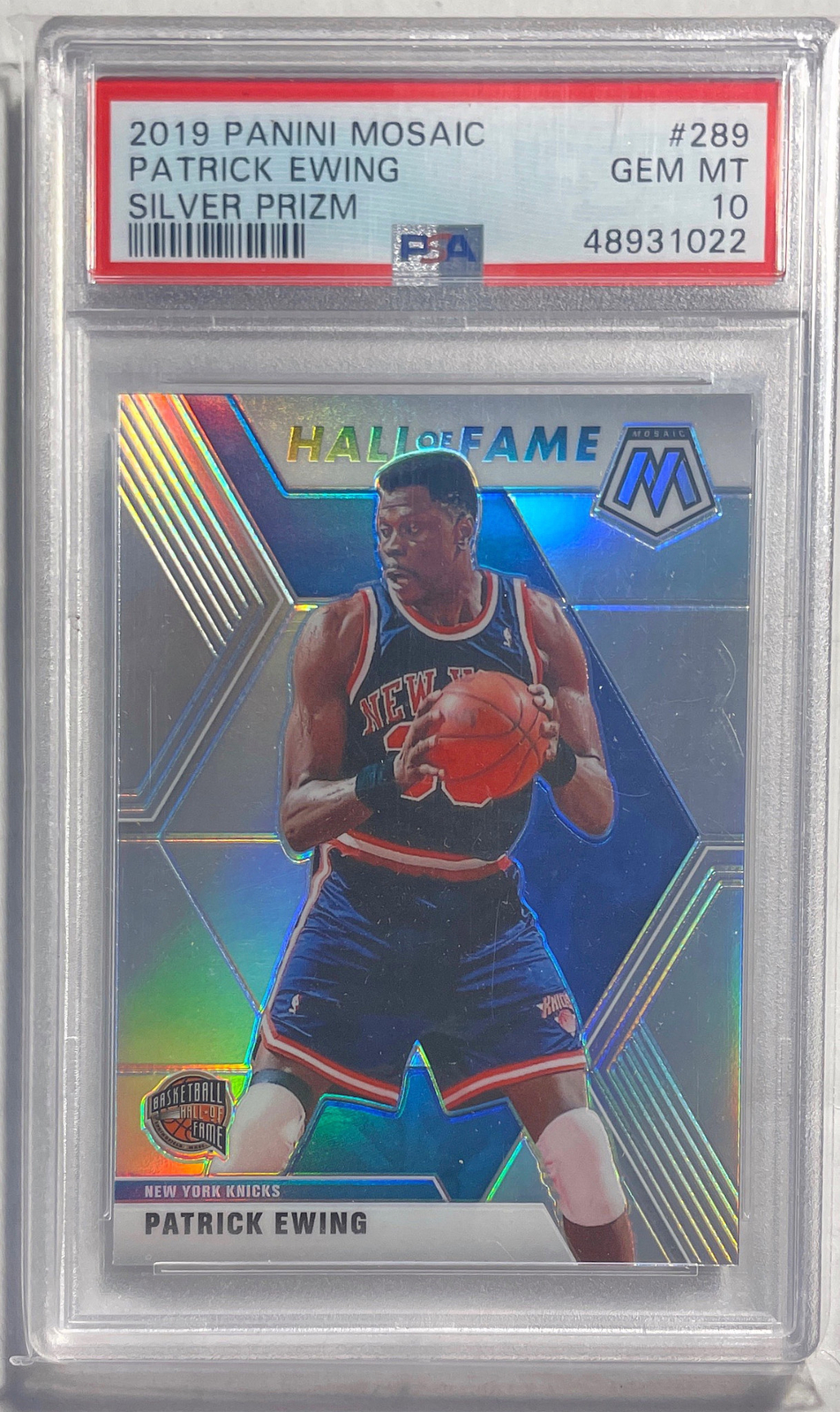 PATRICK EWING 2019 PANINI MOSAIC HOF SILVER PRIZM #289 PSA 10 GEM MINT POP 3