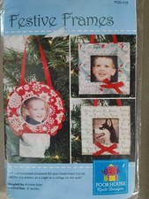 PoorHouse Quilt Designs Festive Frames Pattern Coaster Pack Included 4" Ornament