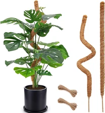 2 Pack 28" Bendable Moss Poles – Coir Plant Support Stakes for Monstera, Pothos 