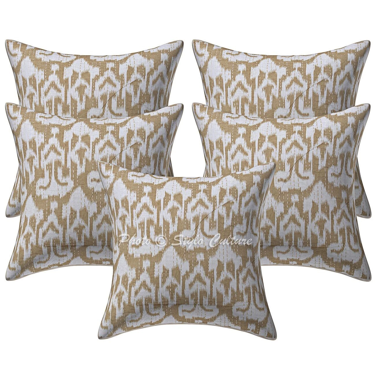 Handwoven Home Decor Cushion Ikat Kantha Throw Pillow Cover Case Meditation