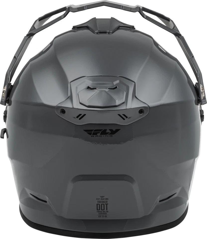 New Fly Racing Trekker Solid Grey Gray Electric Shield DOT ECE Motorcycle Helmet - Image 4 of 4