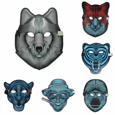 Halloween LED Glow Mask EL Wire Light Up The Purge Party