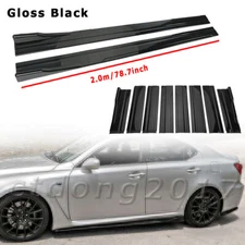 Side Skirt Splitter Spoiler Extension Gloss Black For Lexus ES250 ES300 ES350