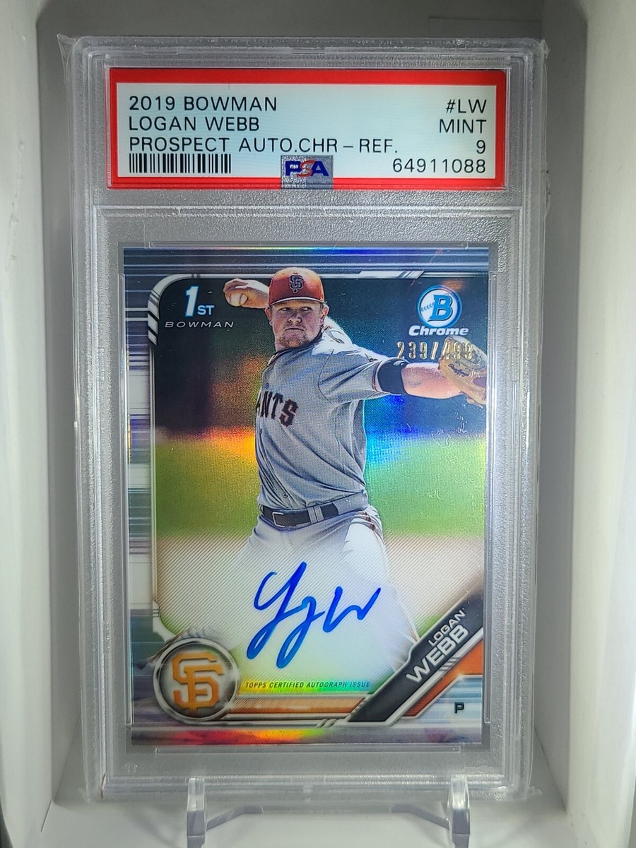 2019 Bowman Chrome Logan Webb 1st AUTO Autograph Refractor RC #461 