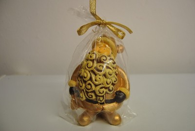 Weihnachtsmann Nikolaus Kerze Goldfarbig ca 14 cm von Pajoma 3 Stück