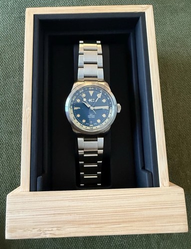 Christopher Ward C65 Dune GMT Blue Dial 38mm Automatic Full Set DISCONTINUED