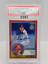 2018 Topps Silver Pack 1983 Topps Chrome Nolan Ryan 3/5 Ruby Red Auto PSA 10