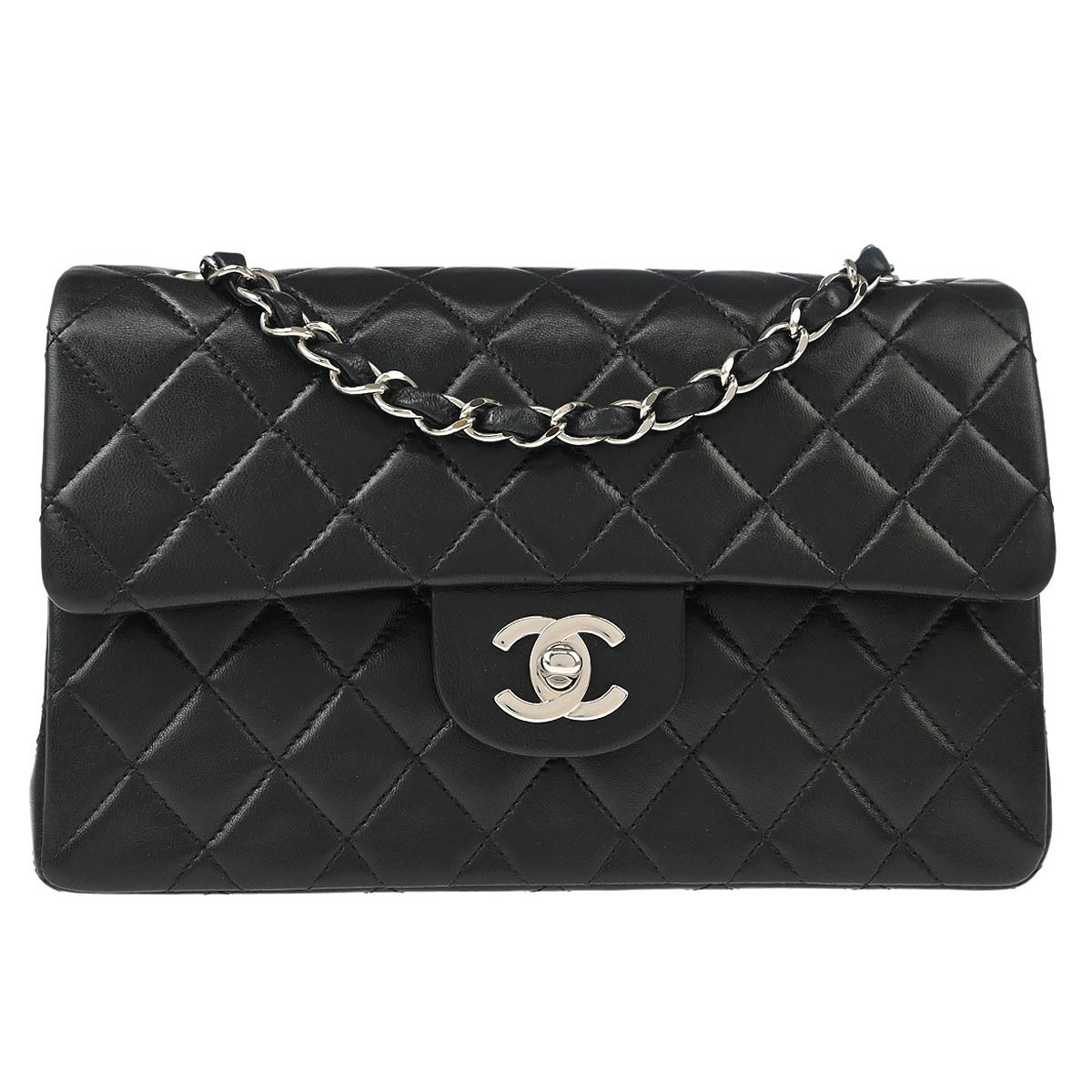 Chanel Black Lambskin Small Classic Double Flap Bag