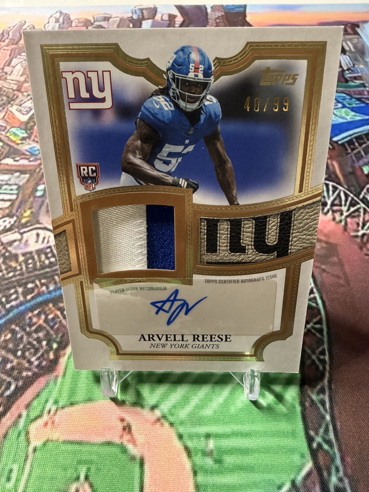 Topps 2026 Flagship Football Arvell Reese Giants RC Auto Patch ARP-AR 40/99📈 view 2