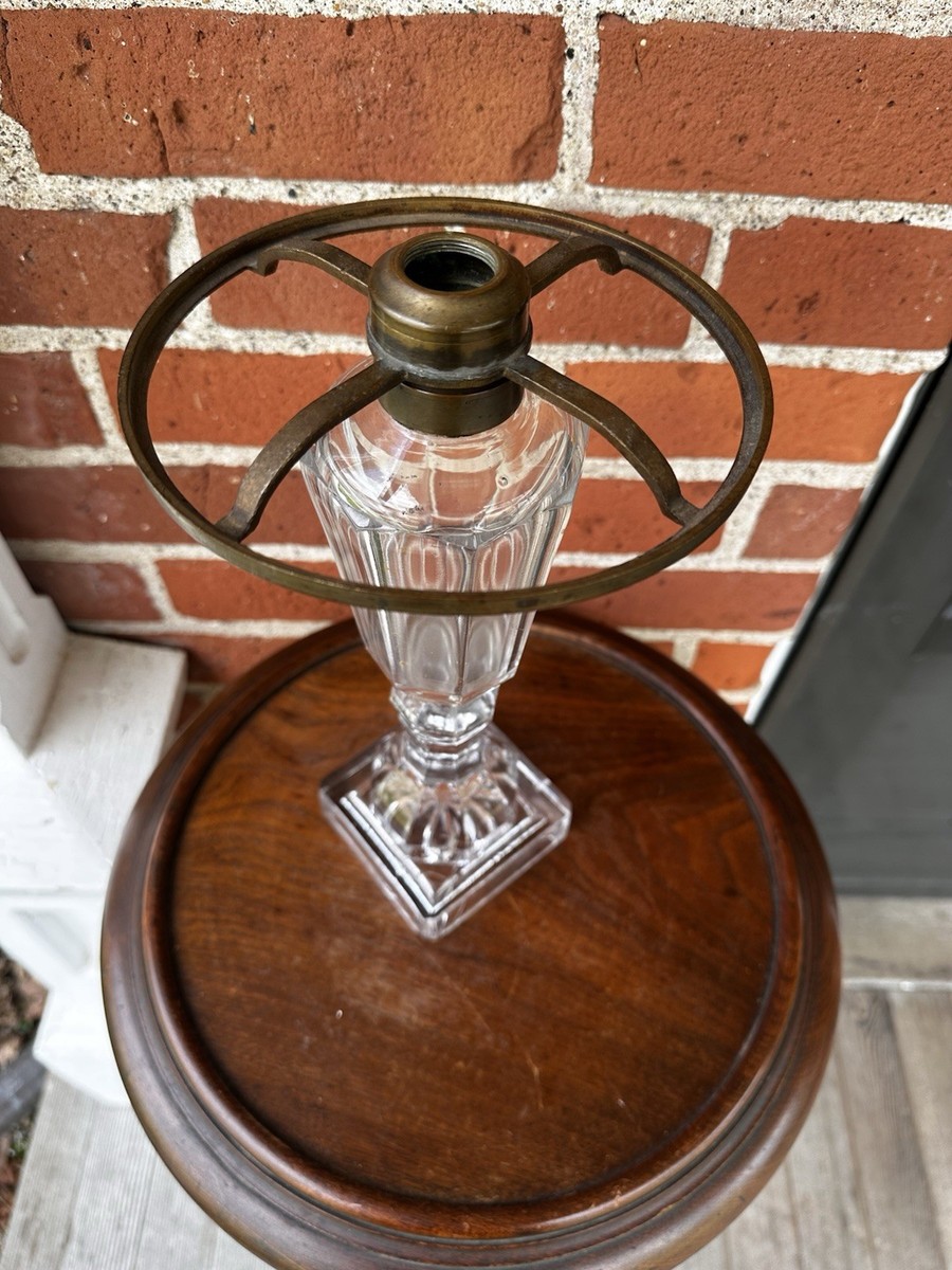 Antique 1840 Boston Sandwich Kerosene Whale Oil Lamp & 6 in Shade