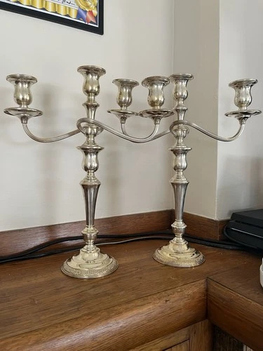 2 Vintage STERLING SILVER CANDELABRA by INTERNATIONAL SILVER, PRELUDE PATTERN