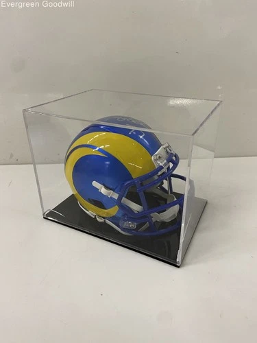 Los Angeles Rams mini football helmet in case 6'' (signed signature unknown)