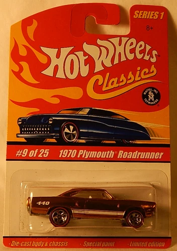 1970 Plymouth Roadrunner Muscle Car Spectra Gold Redlines Hot Wheels Classics