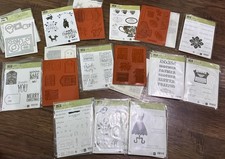 Stampin' Up Cling Rubber Stamp 10 Sets Lot New And Used Merry Forest Dress