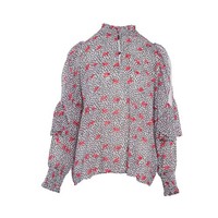 Maje Bluse Bunt Blumen Gr. 36 Fr 38 Damen Langarm Floral Top MFPTO00551