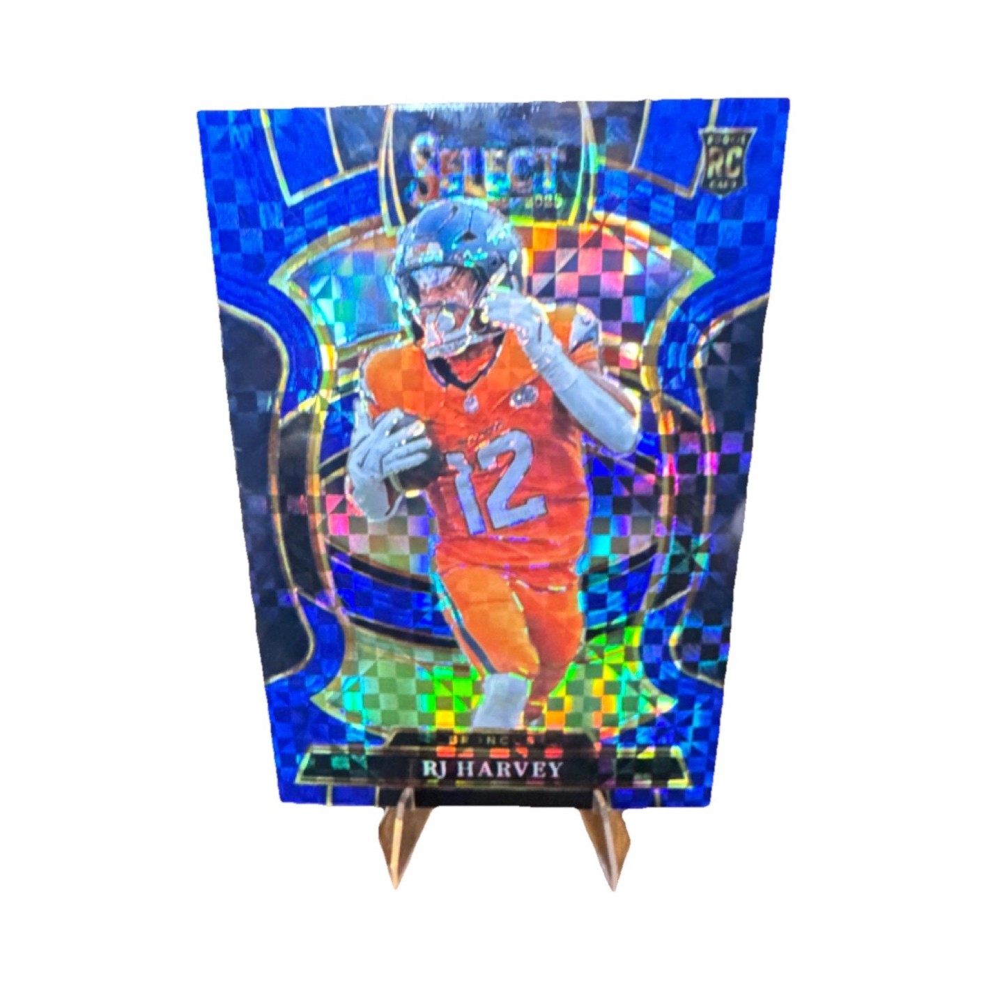 2025 Panini Select Blue Prizm Concourse RJ Harvey #10 Denver Broncos /249