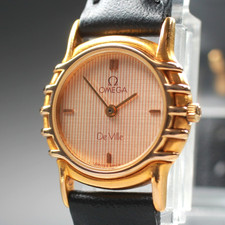 [Ecc+5] Orologio da donna vintage 1984 OMEGA De Ville Cal.1450 quarzo oro 21 mm
