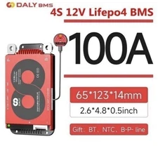 DALY Smart BMS LiFePo4 4S 12V 100A Commom Port with Balance +Bluetooth Module US