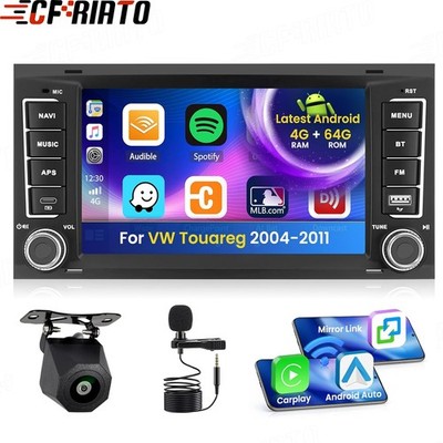 Carplay Autoradio Für VW Touareg Transporter T5 7L GPS Nav BT Android 15 4+64GB