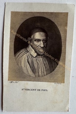 orig. CDV Foto Fotografie Bild alt um 1870 St. Vincent de Paul Litho