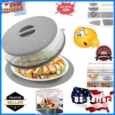 Microwave Splatter Shield & Silicone Mat - 10.5 Inch Gray Essential for Kitchens