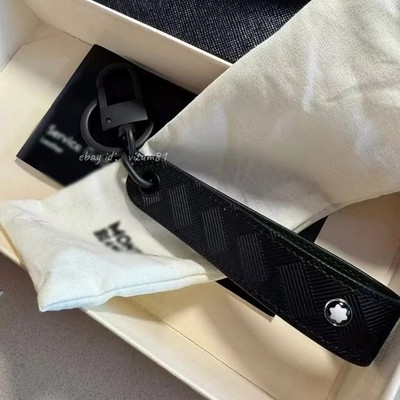 Gift Packaging Montblanc Keychain Black Keyfob With Leather Loop