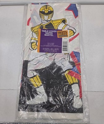 1995 Vintage Saban Party Express: Power Rangers Paper Table Cover 54x89'' - New!