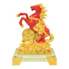 Chinese Feng Shui Red Horse Statue for Fire Horse Year 2026