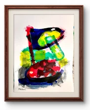 Original Art Essentials 7 14x11  Modern Expressionist Original Abstract Paper