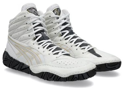 Asics Aggressor 6 Wrestling Shoes - WHITE/CHAMPAGNE