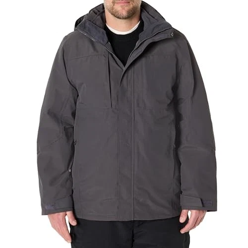 AMAZON ESSENTIALS MENS WATER RESISTANT 3 IN 1 SNOW JACKET SIZE L CHARCOAL