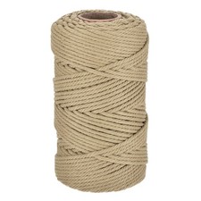 0.2" 328 Feet Macrame Cord, Cotton Cord Rope String 4 Strands Pale Brown