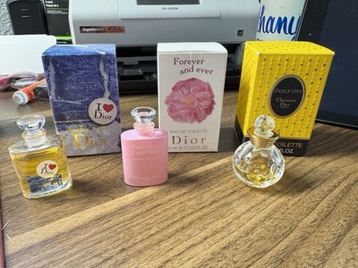Vintage Dior Mini Perfume Lot I Love Dior Forever And Ever Dolce Vita w/ Boxes