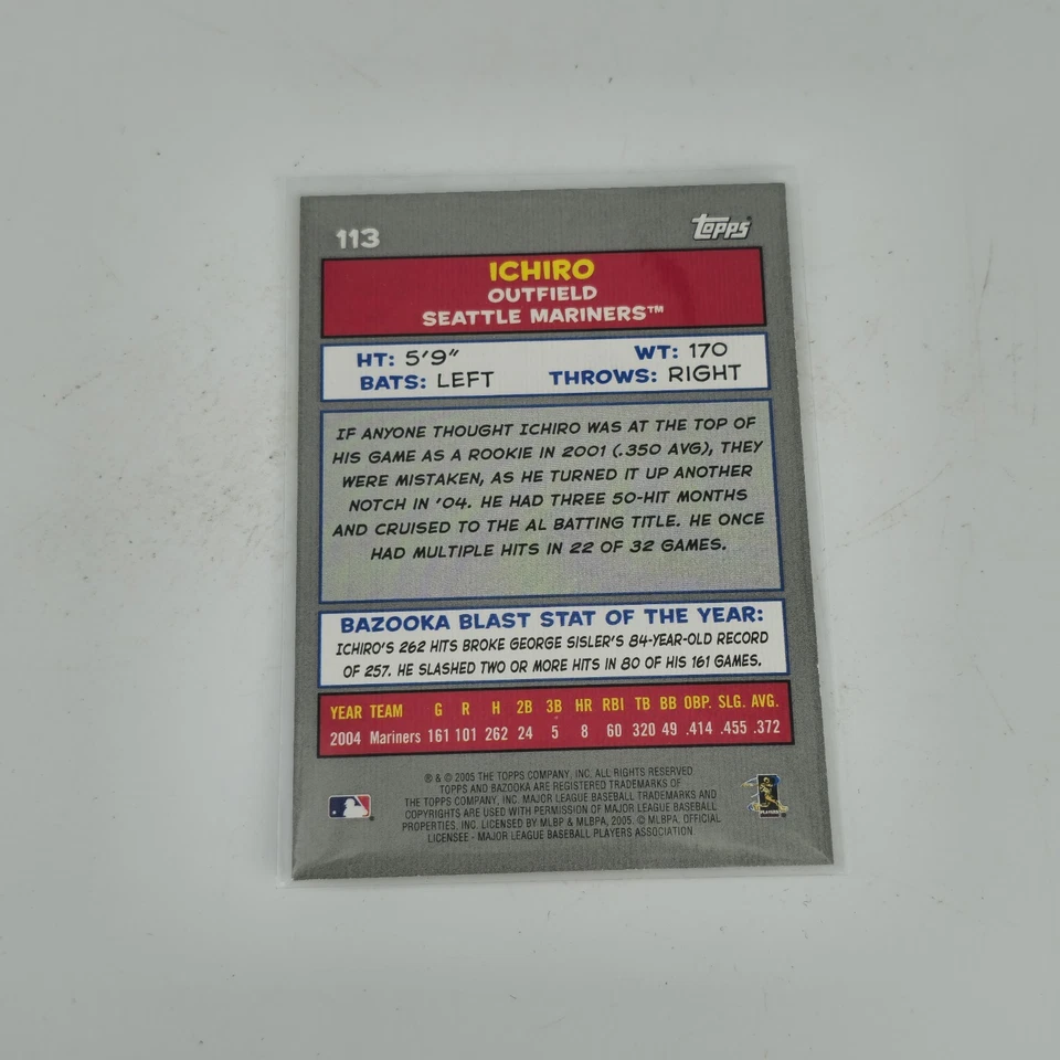 2005 Bazooka #113 Ichiro Suzuki Seattle Mariners HOF - Image 2 of 2