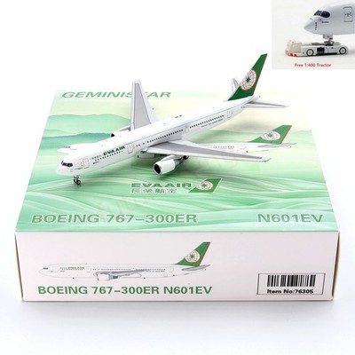 1:400 Geministar EVA Air B767-300ER N601EV Aircraft Model+Free Tractor