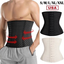 Men Waist Trainer Body Shaper Tummy Girdle Belt Belly Fat Burners Corset S-2XL