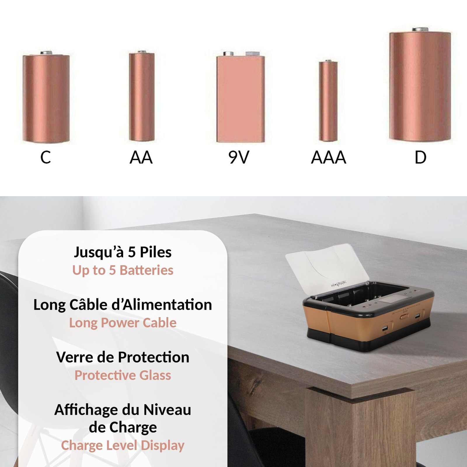 Chargeur universel de piles pour ne plus jamais jeter vos batteries LR14 LR20 9V