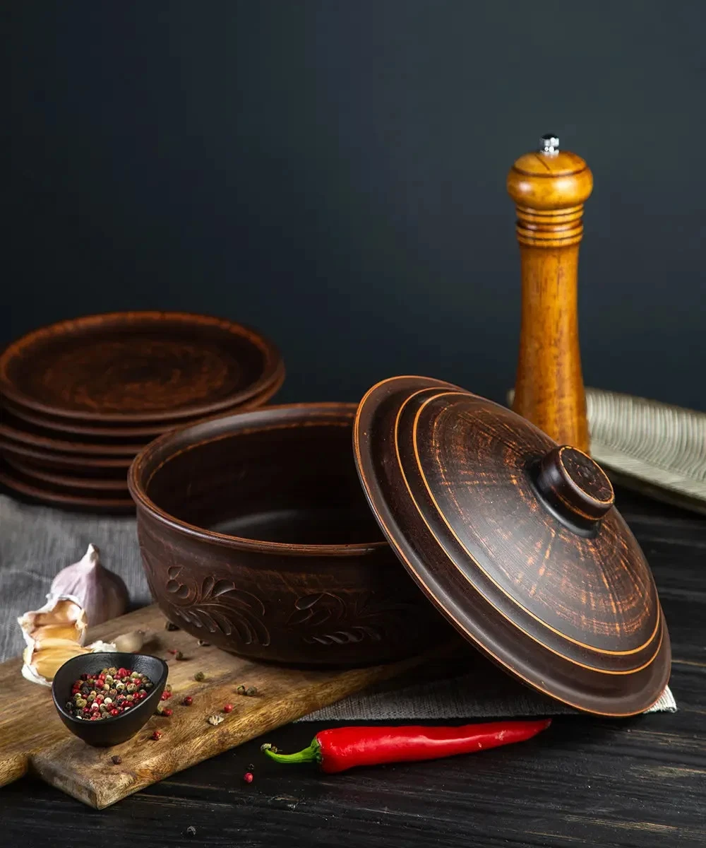 Ceramic Roasting Pan_made of Natural Red Clay _Home decor_3 L_Medium size
Opens in a new window or t