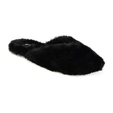 Journee Collection Women's Sundown Faux Fur Slipper, Black Size 10M