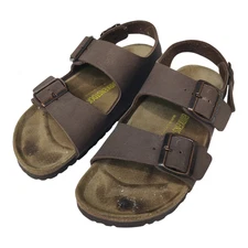 Birkenstock Milano Strappy Sandals Womens 6 EU 37 Brown Adjustable Buckle Strap