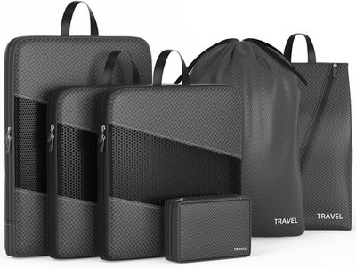 Compression Packing Cubes for Suitcases,6 Set Travel Organizer Cubes for Travel