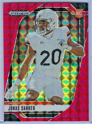 Jonas Sanker - 2025 Panini Prizm Red Finate PRIZM Rookie Card 142  Ser# 084/125