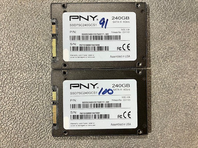 (LOT of 2) PNY CS1111 240GB 2.5'' 7mm SATA SSD SSD7SC240GCS1 Excellent Health