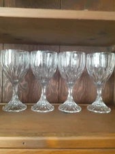 4 Mikasa Park Lane Lead Crystal Wine Water Goblets Glasses New Vintage Retired