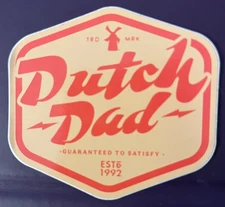 Dutch Bros Sticker Dutch Dad Orange Peach Windmill Father's Day June 2021