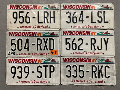 #ad #ad ONE WISCONSIN LICENSE PLATE AMERICA’S DAIRYLAND RANDOM LETTERS NUMBERS CRAFT $3.99