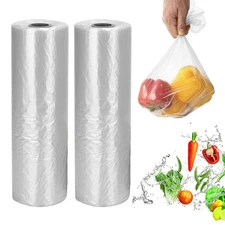 16"x20" Plastic Clear Produce Bags on Roll 350/Roll Food Kitchen Grocery Garbage