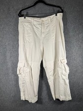 Lauren Ralph Lauren Pants Women 14 White Cargo Cropped Relax Coastal Summer